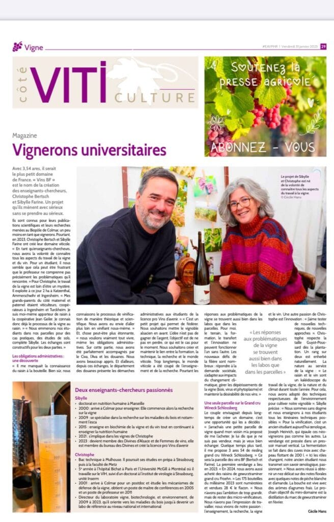 Vins BF - Christophe BERTSCH et de Sibylle FARINE